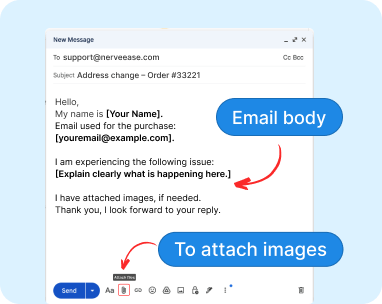 Screenshot showing email body